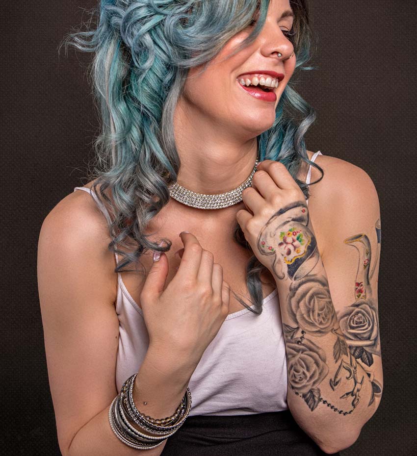 Woman with Tattooed Arm Woman with Tattooed Arm